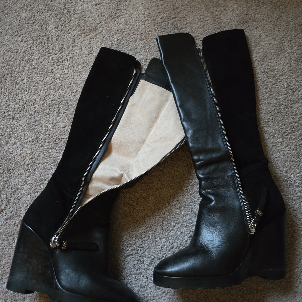 Michael Kors Black ZipUp Black Wedge Heel - Picture 3 of 5